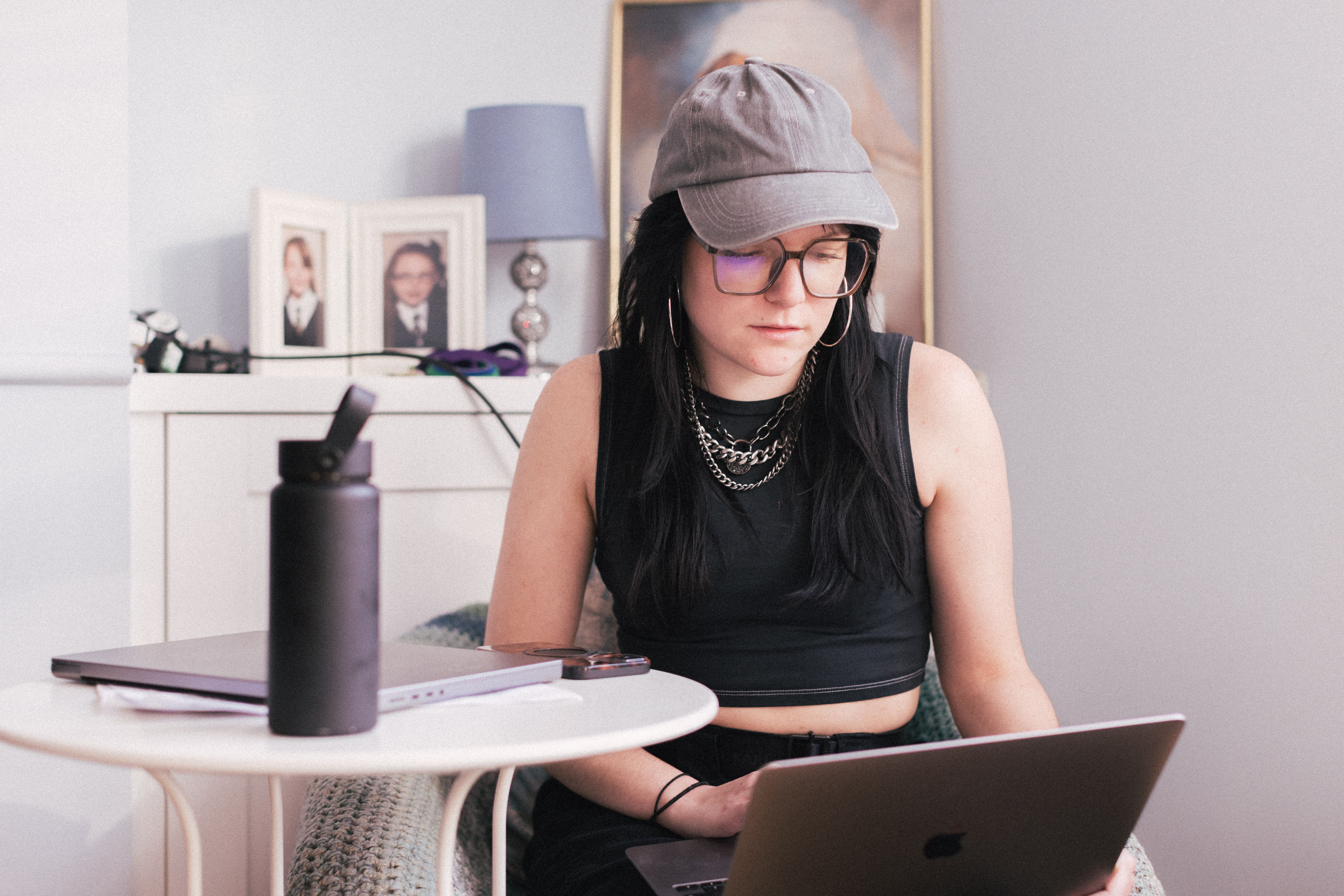 Abbie Hills on laptop