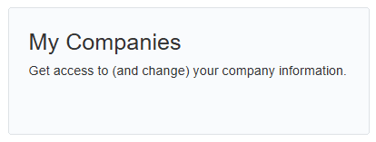 The 'My Companies' tile on the dashboard.